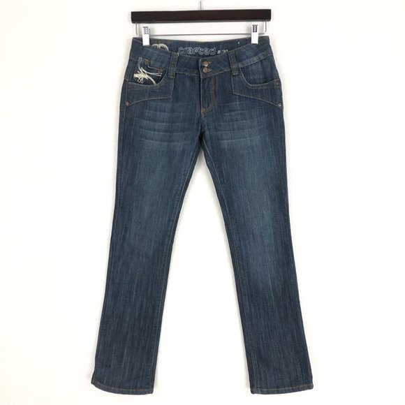 Crafted Dark Wash Blue Denim Slim Jeans Sz 8 - Picture 1 of 9